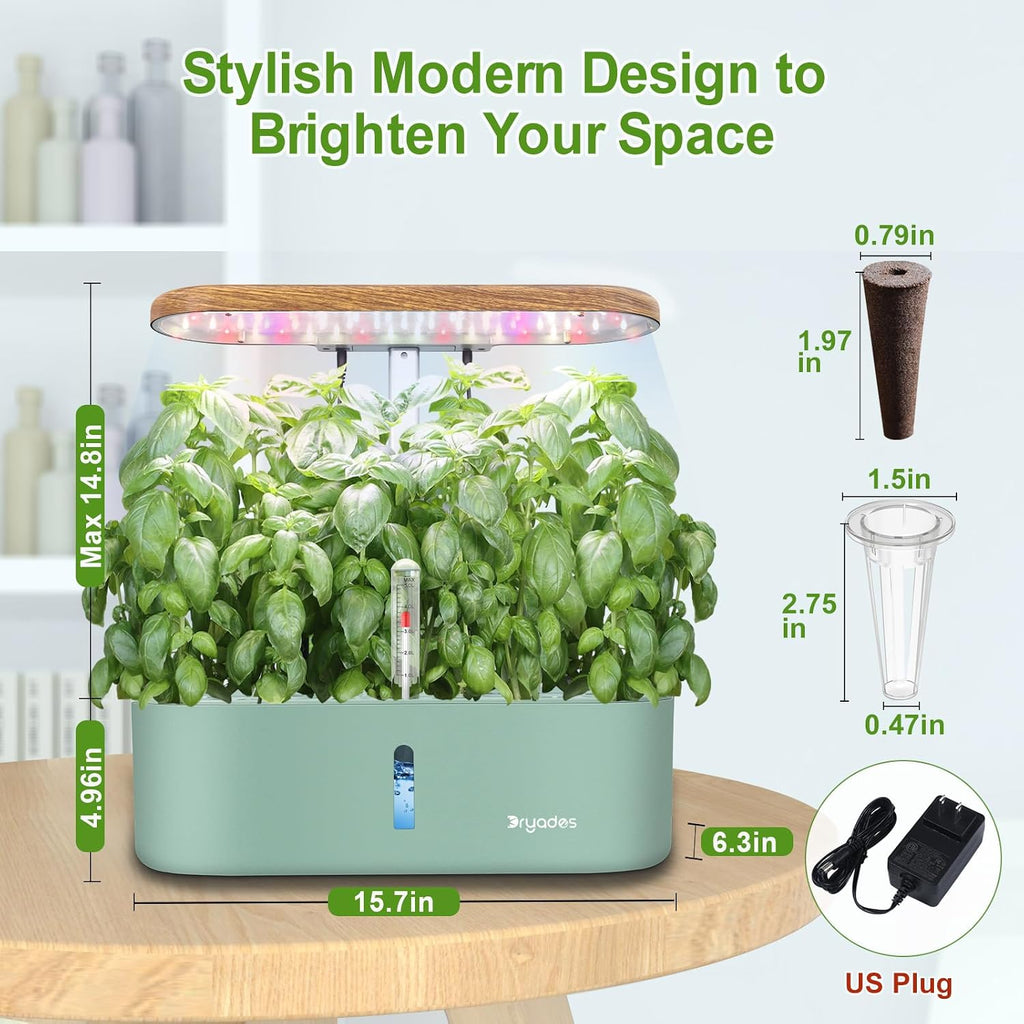 Fyllaura Indoor Garden — 12-Pod Hydroponic Growing System with LED Grow Light