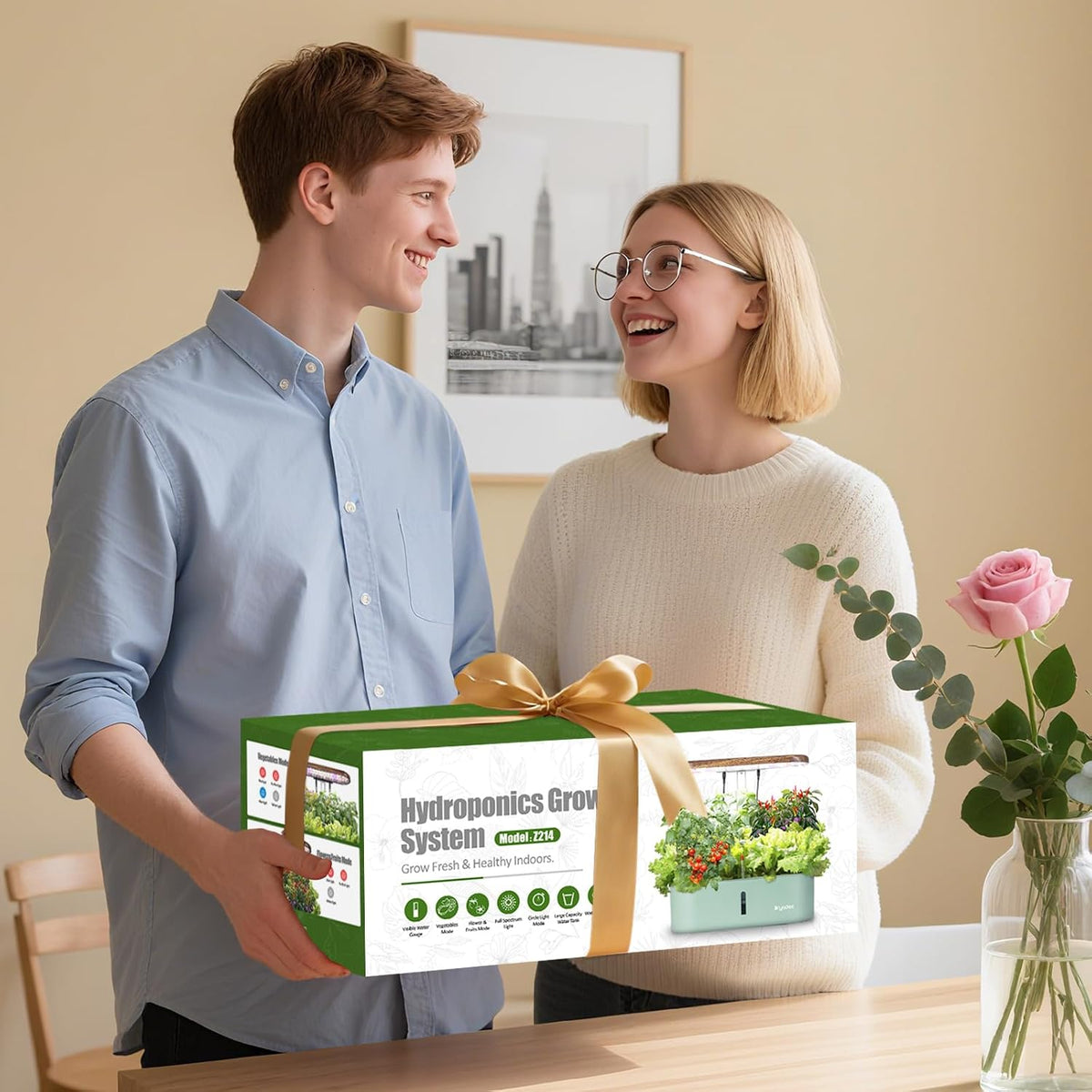 Fyllaura Indoor Garden — 12-Pod Hydroponic Growing System with LED Grow Light